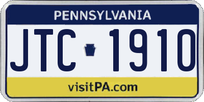 PA license plate JTC1910