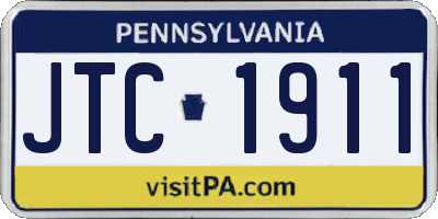 PA license plate JTC1911