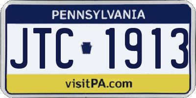 PA license plate JTC1913