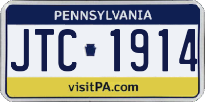 PA license plate JTC1914