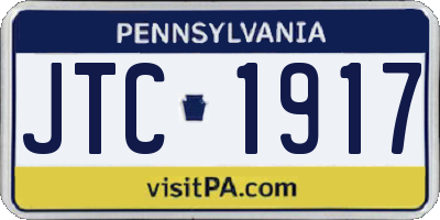PA license plate JTC1917