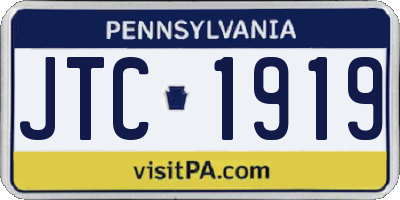 PA license plate JTC1919