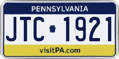 PA license plate JTC1921