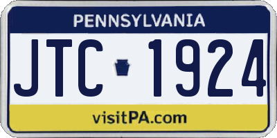 PA license plate JTC1924