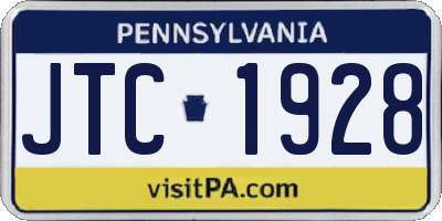 PA license plate JTC1928