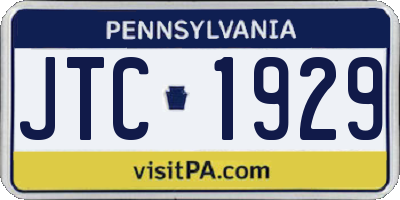 PA license plate JTC1929