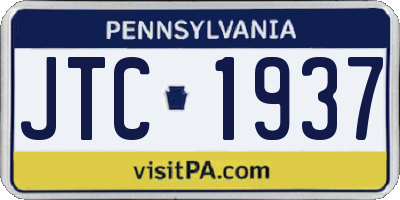 PA license plate JTC1937