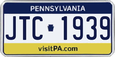 PA license plate JTC1939