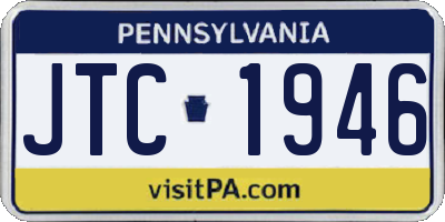 PA license plate JTC1946