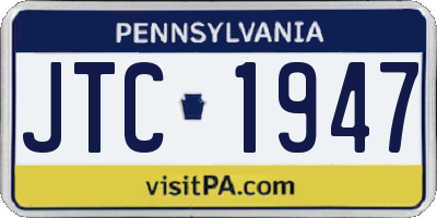 PA license plate JTC1947