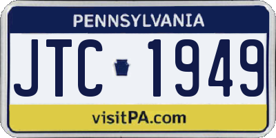 PA license plate JTC1949