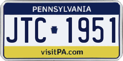 PA license plate JTC1951