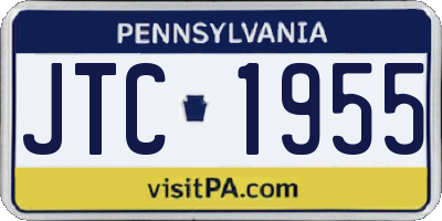 PA license plate JTC1955