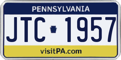 PA license plate JTC1957