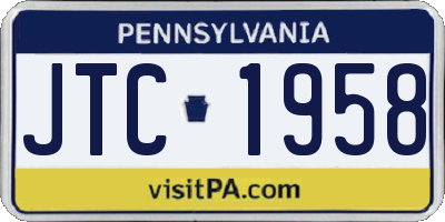 PA license plate JTC1958