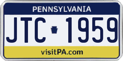 PA license plate JTC1959