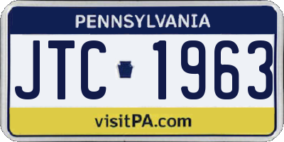 PA license plate JTC1963