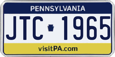 PA license plate JTC1965