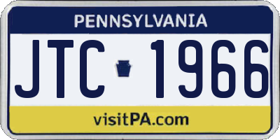 PA license plate JTC1966
