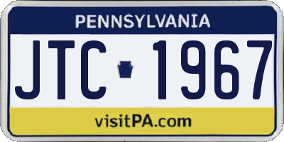 PA license plate JTC1967