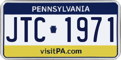 PA license plate JTC1971