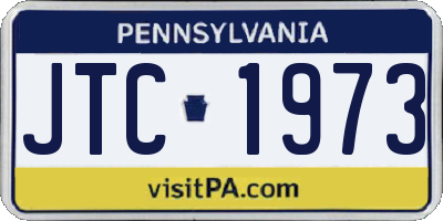 PA license plate JTC1973