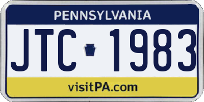 PA license plate JTC1983