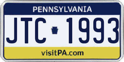 PA license plate JTC1993