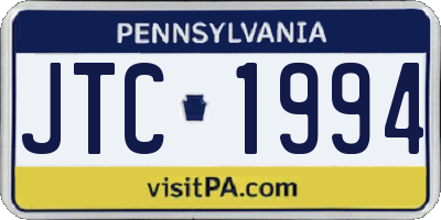 PA license plate JTC1994