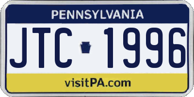 PA license plate JTC1996