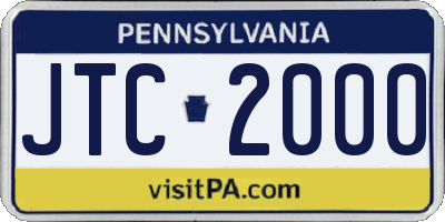 PA license plate JTC2000
