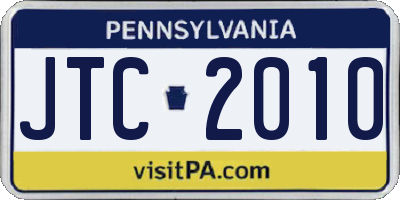 PA license plate JTC2010