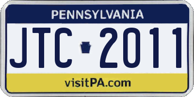 PA license plate JTC2011