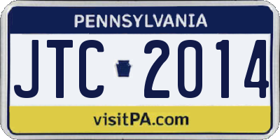 PA license plate JTC2014