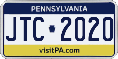PA license plate JTC2020