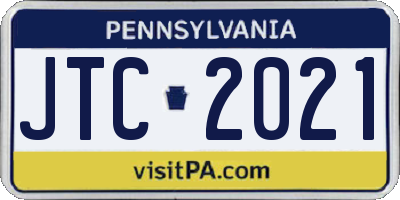 PA license plate JTC2021