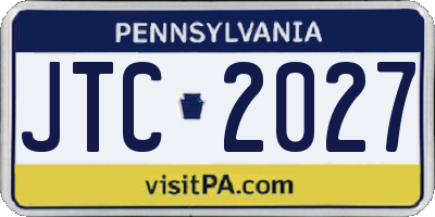 PA license plate JTC2027