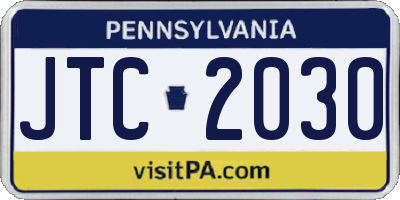 PA license plate JTC2030