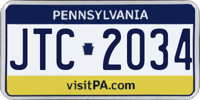 PA license plate JTC2034