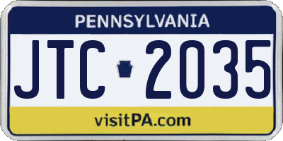 PA license plate JTC2035