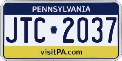 PA license plate JTC2037