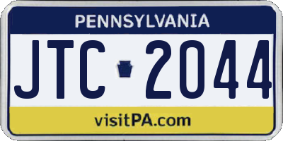 PA license plate JTC2044