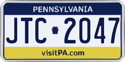 PA license plate JTC2047