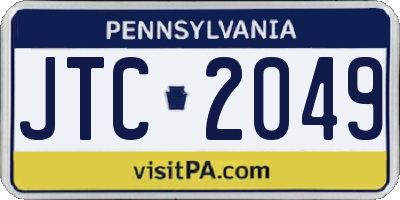 PA license plate JTC2049