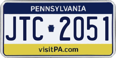 PA license plate JTC2051
