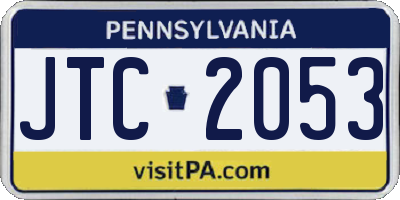 PA license plate JTC2053