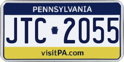 PA license plate JTC2055