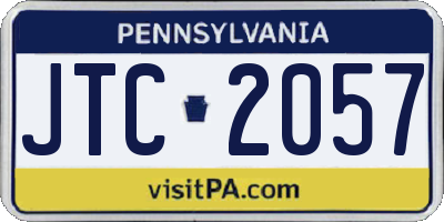 PA license plate JTC2057