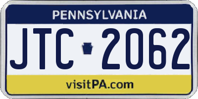 PA license plate JTC2062