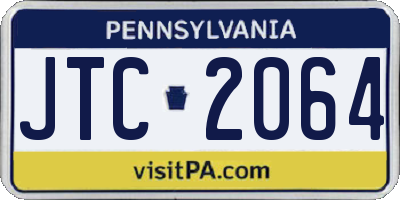 PA license plate JTC2064